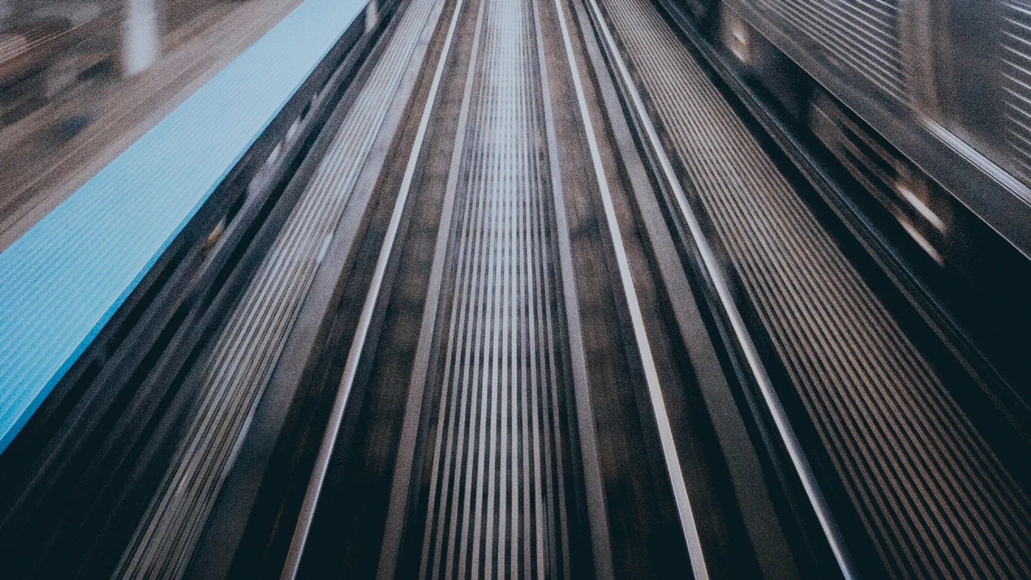 RAILWAY TRACKS WITH MOTION BLUR.